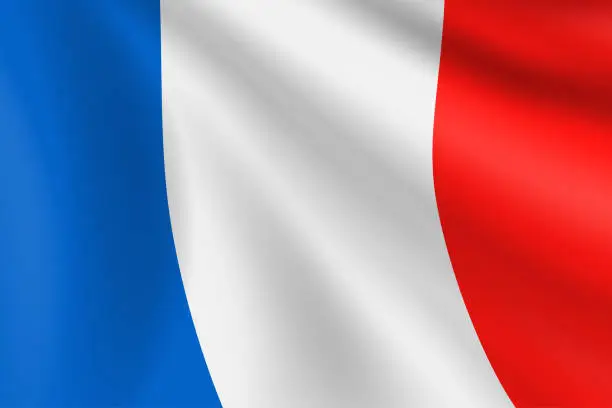 Vector illustration of Flag of France. French Flag. Vector Flag Background. Stock Illustration