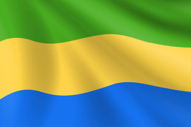 Flag of Gabon. Gabonese Flag. Vector Flag Background. Stock Illustration vector art illustration