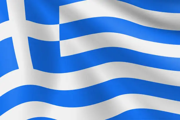 Vector illustration of Flag of Greece. Greek Flag. Vector Flag Background. Stock Illustration