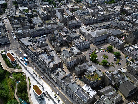 The city centre of Aberdeen, Scotland taken from the air