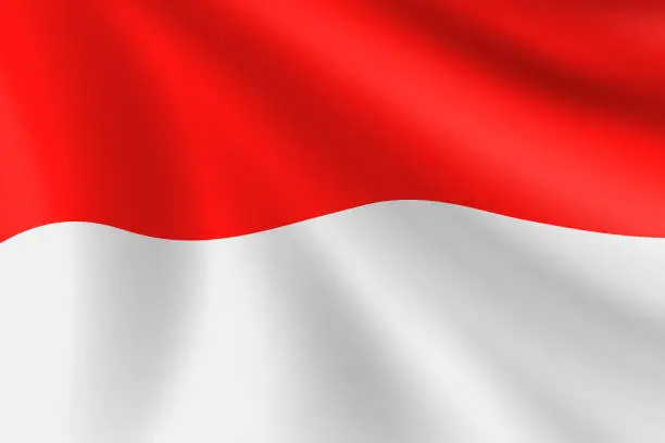 Vector illustration of Flag of Indonesia. Indonesian Flag. Vector Flag Background. Stock Illustration