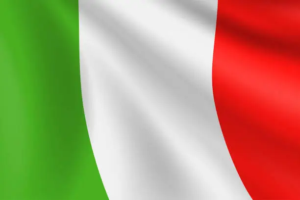 Vector illustration of Flag of Italy. Italian Flag. Vector Flag Background. Stock Illustration