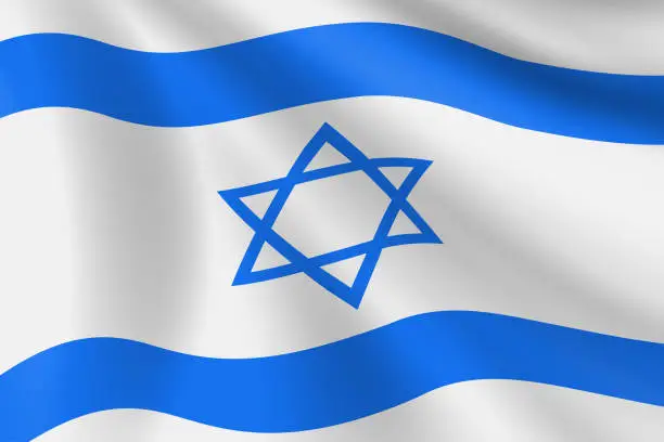 Vector illustration of Flag of Israel. Israeli Flag. Vector Flag Background. Stock Illustration