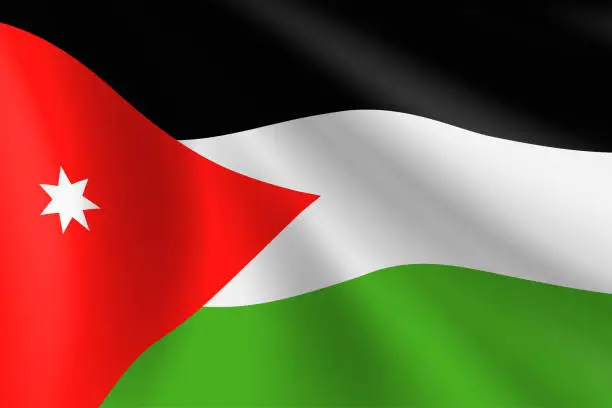 Vector illustration of Flag of Jordan. Jordan Flag. Vector Flag Background. Stock Illustration