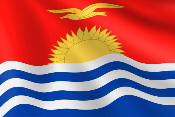 Vector illustration of Flag of Kiribati. Kiribati Flag. Vector Flag Background. Stock Illustration