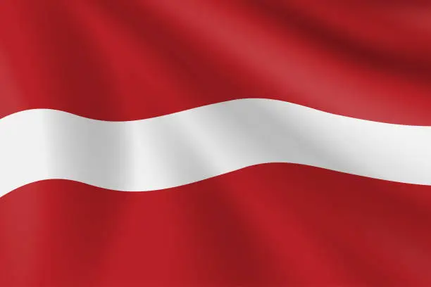Vector illustration of Flag of Latvia. Latvian Flag. Vector Flag Background. Stock Illustration