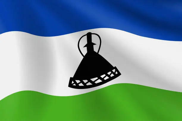 Vector illustration of Flag of Lesotho. Lesotho Flag. Vector Flag Background. Stock Illustration