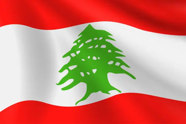 Vector illustration of Flag of Lebanon. Lebanese Flag. Vector Flag Background. Stock Illustration