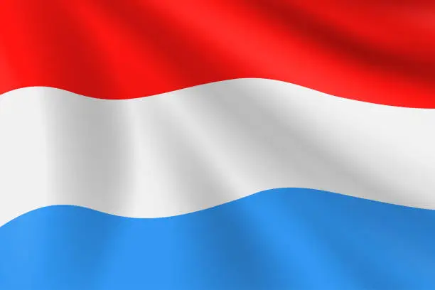 Vector illustration of Flag of Luxembourg. Luxembourgish Flag. Vector Flag Background. Stock Illustration
