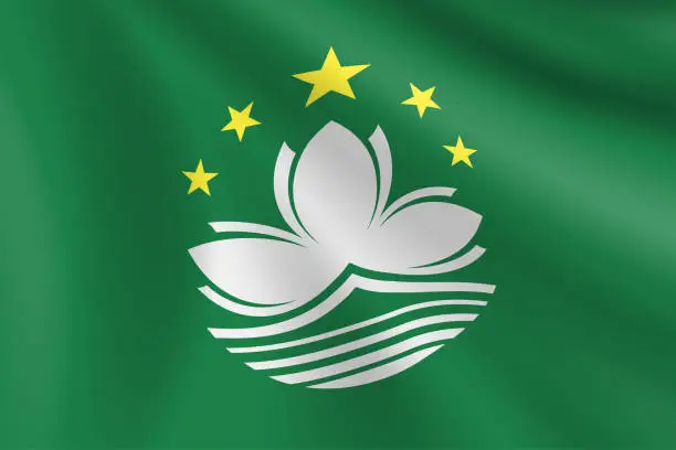 Vector illustration of Flag of Macau. Macau Flag. Vector Flag Background. Stock Illustration
