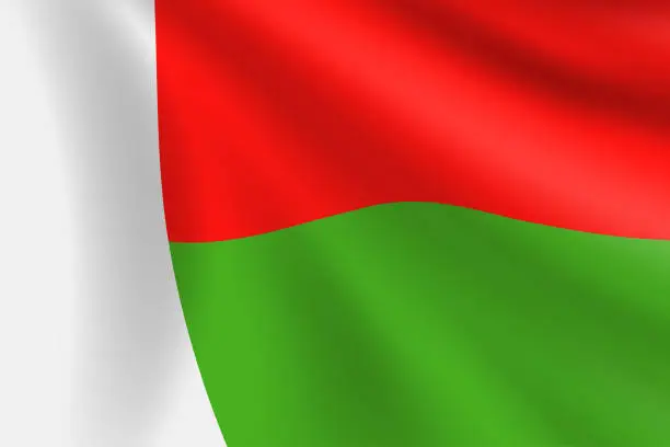 Vector illustration of Flag of Madagascar. Madagascar Flag. Vector Flag Background. Stock Illustration