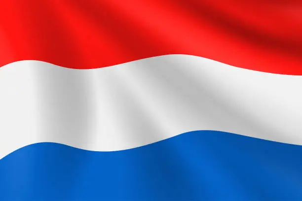 Vector illustration of Flag of Netherlands. Dutch Flag. Vector Flag Background. Stock Illustration