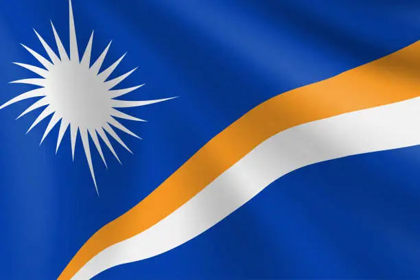 Vector illustration of Flag of Marshall Islands. Marshall Islands Flag. Vector Flag Background. Stock Illustration