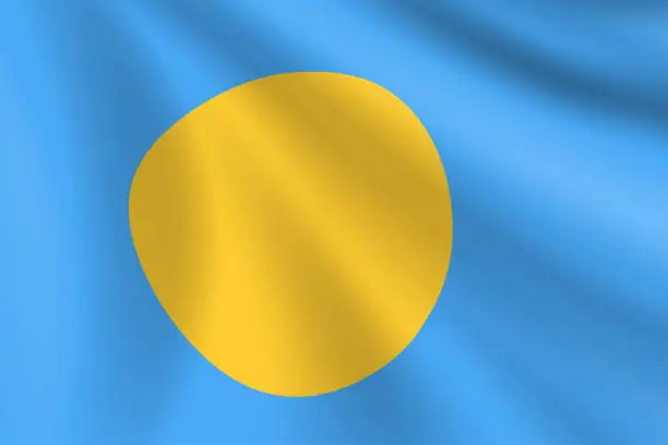 Vector illustration of Flag of Palau. Palauan Flag. Vector Flag Background. Stock Illustration