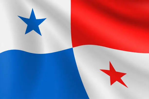 Vector illustration of Flag of Panama. Panamanian Flag. Vector Flag Background. Stock Illustration