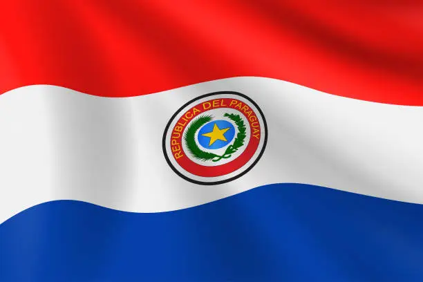 Vector illustration of Flag of Paraguay. Paraguayan Flag. Vector Flag Background. Stock Illustration