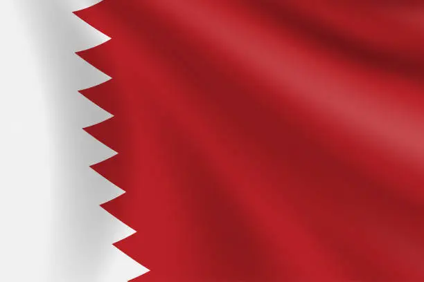 Vector illustration of Flag of Qatar. Qatari Flag. Vector Flag Background. Stock Illustration
