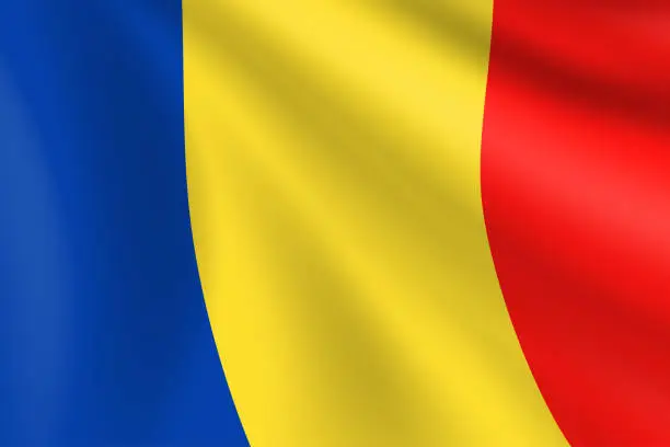 Vector illustration of Flag of Romania. Romanian Flag. Vector Flag Background. Stock Illustration