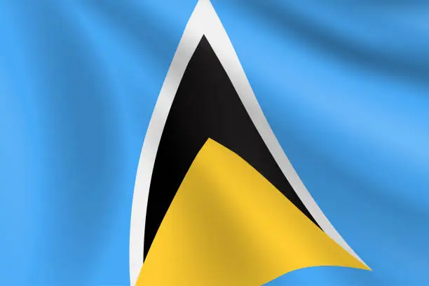 Vector illustration of Flag of Saint Lucia. Vector Flag Background. Stock Illustration