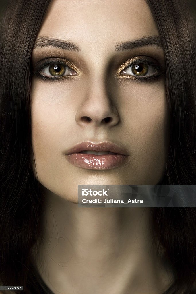 frontal close-up Retrato de jovem mulher Étnica - Royalty-free Face Humana Foto de stock