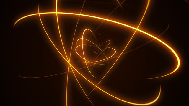 An abstract swirling glowing neon digital light beams loop animation background