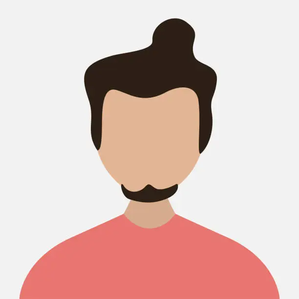 Vector illustration of Abstract Avatar Icon - Profile Diverse Empty Face for Social Network and Applications - vector illustration