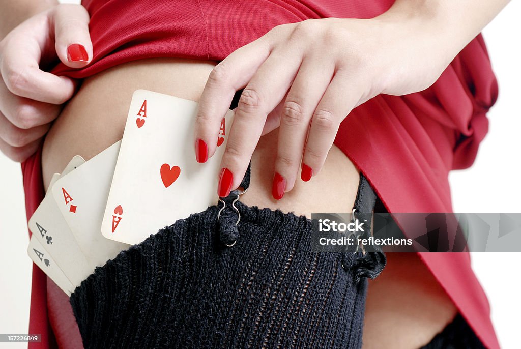 Poker sexy woman have poker cards in her stocks Poker - Card Game Stock Photo