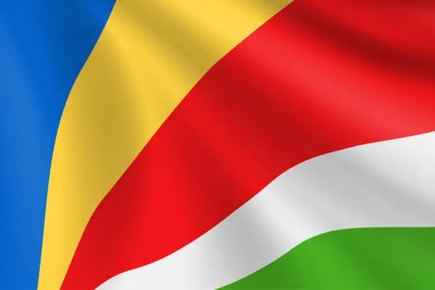 Vector illustration of Flag of Seychelles. Vector Flag Background. Stock Illustration
