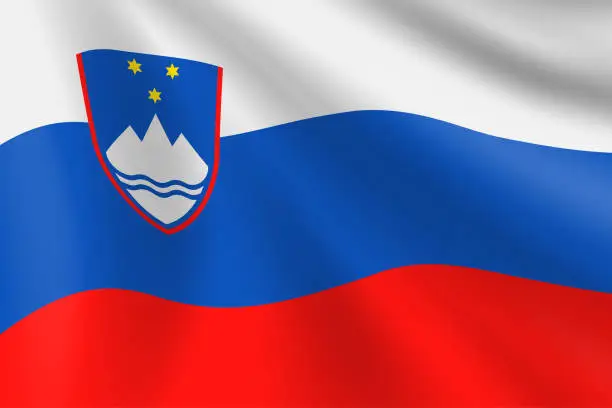 Vector illustration of Flag of Slovenia. Slovenian Flag. Vector Flag Background. Stock Illustration