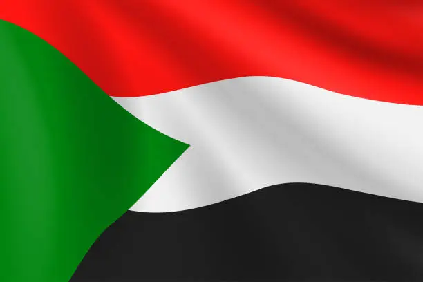 Vector illustration of Flag of Sudan. Sudanese Flag. Vector Flag Background. Stock Illustration