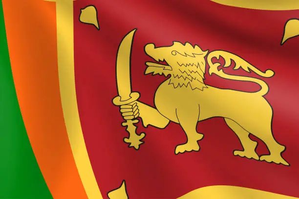 Vector illustration of Flag of Sri Lanka. Sri Lankan Flag. Vector Flag Background. Stock Illustration