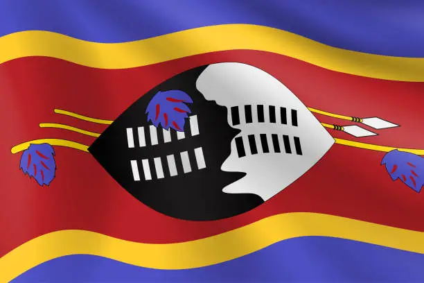 Vector illustration of Flag of Swaziland. Swazi Flag. Vector Flag Background. Stock Illustration