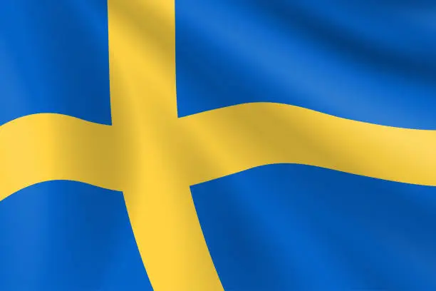 Vector illustration of Flag of Sweden. Swedish Flag. Vector Flag Background. Stock Illustration