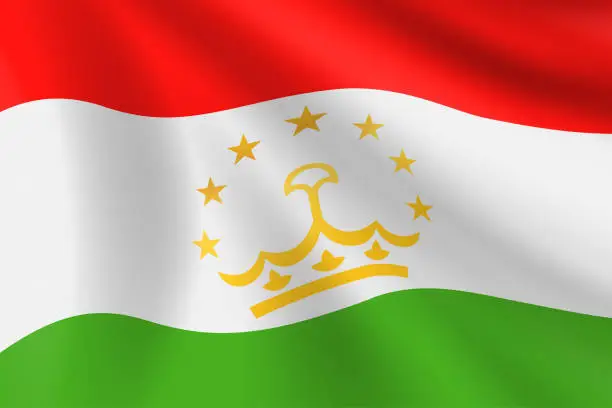 Vector illustration of Flag of Tajikistan. Tajikistani Flag. Vector Flag Background. Stock Illustration