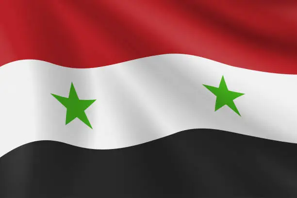 Vector illustration of Flag of Syria. Syrian Flag. Vector Flag Background. Stock Illustration