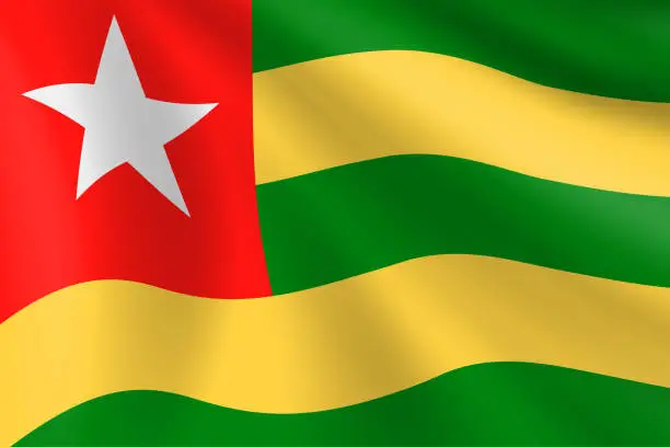 Vector illustration of Flag of Togo. Togolese Flag. Vector Flag Background. Stock Illustration