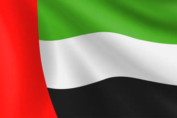 Vector illustration of Flag of United Arab Emirates. Vector Flag Background. Stock Illustration