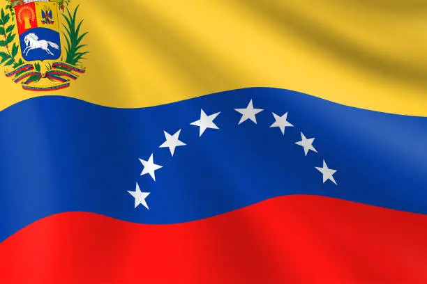 Vector illustration of Flag of Venezuela. Venezuelan Flag. Vector Flag Background. Stock Illustration