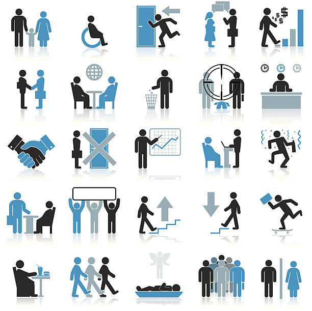 Businessman Icons. Businessman Icons. bathroom silhouettes stock illustrations