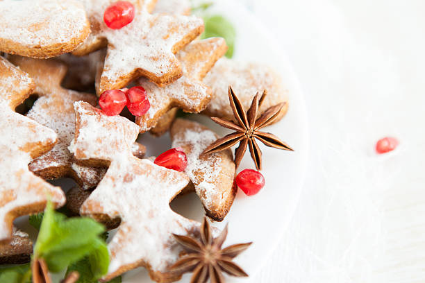 istock vanilla Christmas cookies close-up on a white plate 157227740