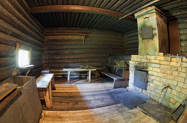 istock Brick oven in a Russian wooden bath 157227865