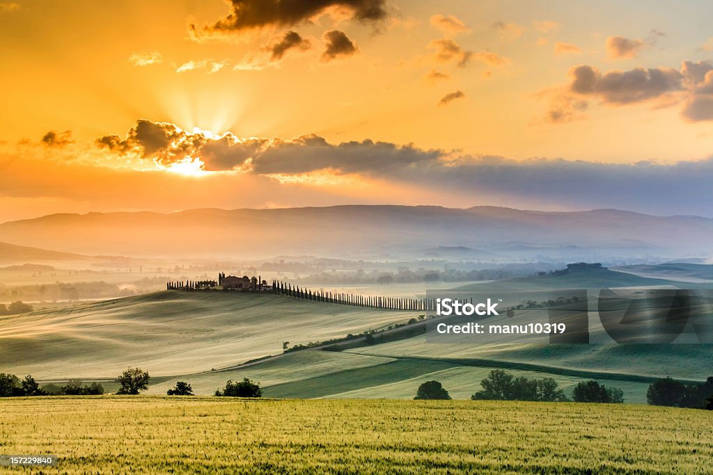 Toscana Casa de Quinta de manhã - Royalty-free Agricultura Foto de stock