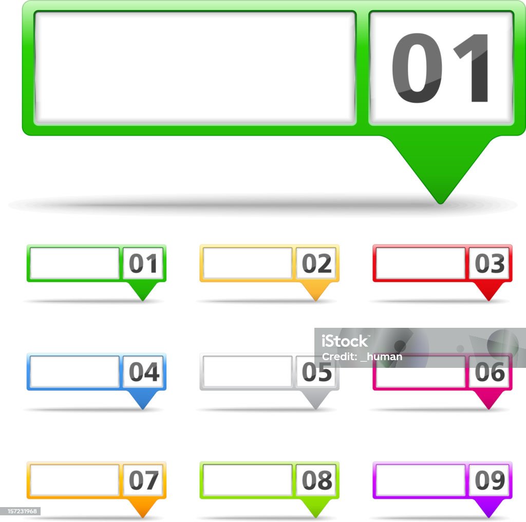 Number Pointer Pointers With Numbers Stock Illustration - Download Image Now - Blank ...