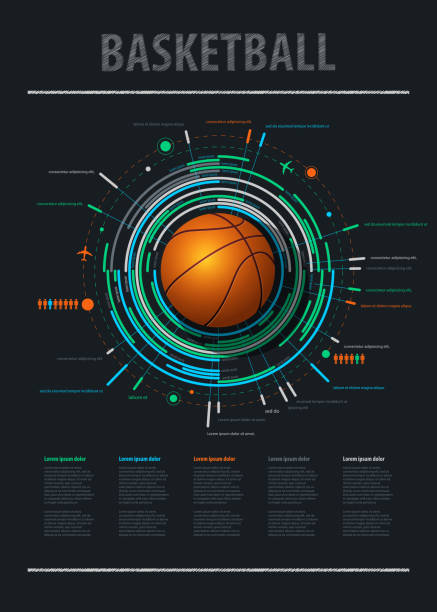 infographics element with sports basketball Ball vector art illustration