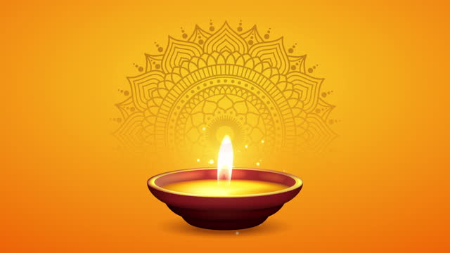 Yellow gradient Diwali with paticle background