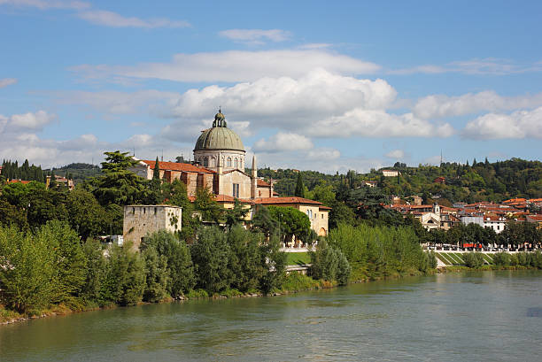 istock Church San Giorgio in Braida at River Adige 157237875