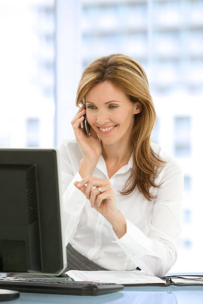 istock Beautiful businesswoman at workplace 157237881