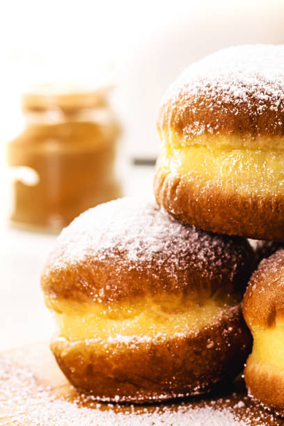 istock sweet bread with sugar cream and egg, called Brazilian fried donut called bakery dream, in germany it is called Berliner Eierlikör or Kreppel-Eierlikör in Germany, 1572379633