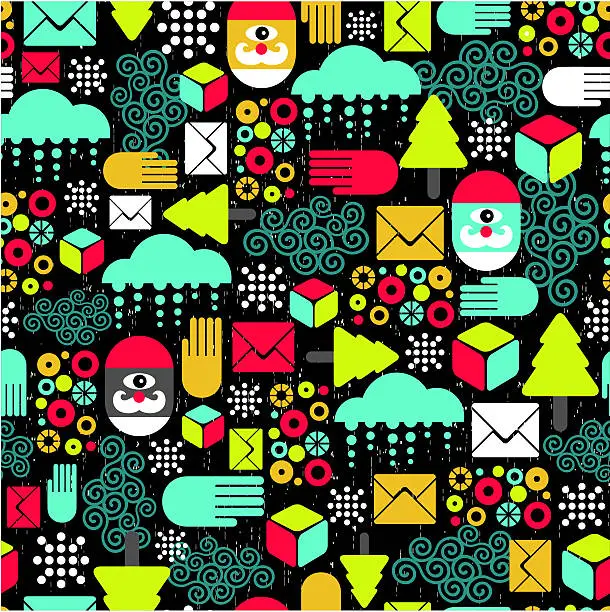 Vector illustration of Seamless pattern with Santa.