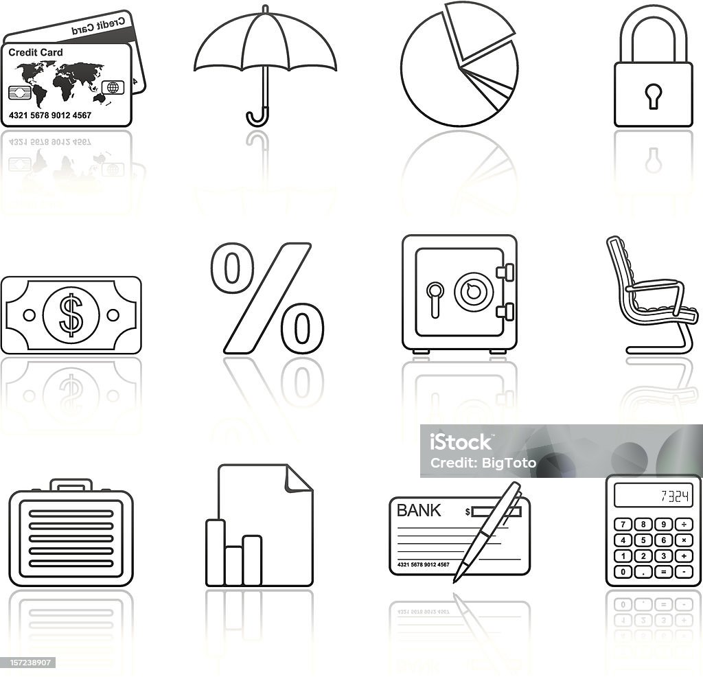 Strokes Series - Banking and Finance (set 16) Icon set in EPS 8 format with JPEG included. Easy to edit and change. Abstract stock vector